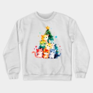 Cat Christmas Tree Crewneck Sweatshirt